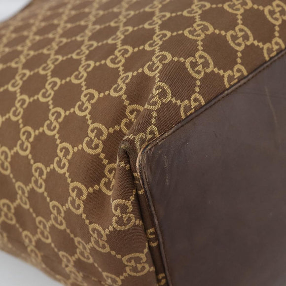 GUCCI GG Canvas Tote Bag Brown Gold 002 1097 Auth 186104