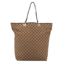 GUCCI GG Canvas Tote Bag Brown Gold 002 1097 Auth 186104-13