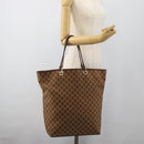 GUCCI GG Canvas Tote Bag Brown Gold 002 1097 Auth 186104-21