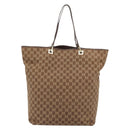 GUCCI GG Canvas Tote Bag Brown Gold 002 1097 Auth 186104-2