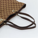 GUCCI GG Canvas Tote Bag Brown Gold 002 1097 Auth 186104-7