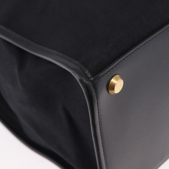 BALENCIAGA Hand Bag Canvas 2way Black Gold 671403 Auth 186106M