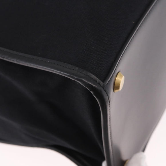 BALENCIAGA Hand Bag Canvas 2way Black Gold 671403 Auth 186106M