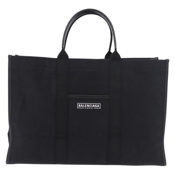 BALENCIAGA Hand Bag Canvas 2way Black Gold 671403 Auth 186106M