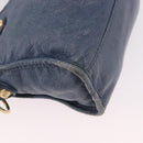 BALENCIAGA Giant Mini City Hand Bag Leather 2way Blue Gold 309544 Auth 186109A-15