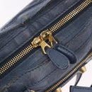 BALENCIAGA Giant Mini City Hand Bag Leather 2way Blue Gold 309544 Auth 186109A-17