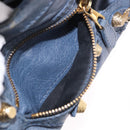 BALENCIAGA Giant Mini City Hand Bag Leather 2way Blue Gold 309544 Auth 186109A-24