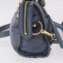 BALENCIAGA Giant Mini City Hand Bag Leather 2way Blue Gold 309544 Auth 186109A-5