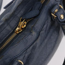 BALENCIAGA Giant Mini City Hand Bag Leather 2way Blue Gold 309544 Auth 186109A-7