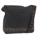 FENDI Shoulder Bag Canvas Black Gold Auth 186111-1