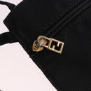 FENDI Shoulder Bag Canvas Black Gold Auth 186111-21
