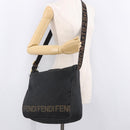 FENDI Shoulder Bag Canvas Black Gold Auth 186111-24