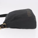FENDI Shoulder Bag Canvas Black Gold Auth 186111-5