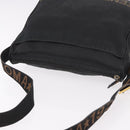 FENDI Shoulder Bag Canvas Black Gold Auth 186111-7