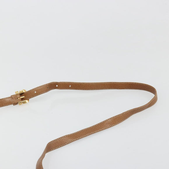 LOEWE Anagram Shoulder Bag Leather 2way Brown Gold Auth 186112