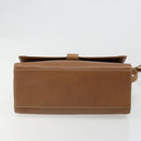 LOEWE Anagram Shoulder Bag Leather 2way Brown Gold Auth 186112-5
