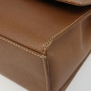 LOEWE Anagram Shoulder Bag Leather 2way Brown Gold Auth 186112-10
