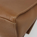 LOEWE Anagram Shoulder Bag Leather 2way Brown Gold Auth 186112-17