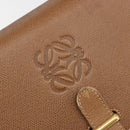 LOEWE Anagram Shoulder Bag Leather 2way Brown Gold Auth 186112-19
