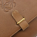 LOEWE Anagram Shoulder Bag Leather 2way Brown Gold Auth 186112-20