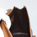 LOEWE Anagram Shoulder Bag Leather 2way Brown Gold Auth 186112-23