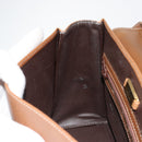 LOEWE Anagram Shoulder Bag Leather 2way Brown Gold Auth 186112-24