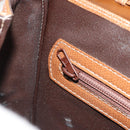 LOEWE Anagram Shoulder Bag Leather 2way Brown Gold Auth 186112-25