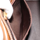 LOEWE Anagram Shoulder Bag Leather 2way Brown Gold Auth 186112-26
