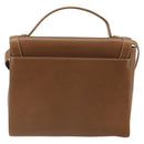 LOEWE Anagram Shoulder Bag Leather 2way Brown Gold Auth 186112-2