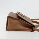 LOEWE Anagram Shoulder Bag Leather 2way Brown Gold Auth 186112-3