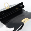 Salvatore Ferragamo Gancini Hand Bag Leather 2way Black Gold Auth 186113V-17
