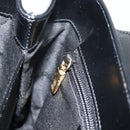 Salvatore Ferragamo Gancini Hand Bag Leather 2way Black Gold Auth 186113V-22