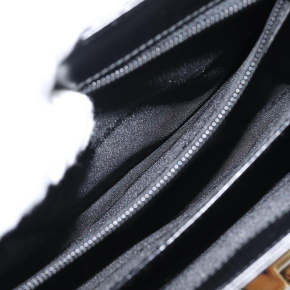 Salvatore Ferragamo Gancini Hand Bag Leather 2way Black Gold Auth 186113V