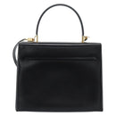 Salvatore Ferragamo Gancini Hand Bag Leather 2way Black Gold Auth 186113V-3