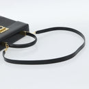 Salvatore Ferragamo Gancini Hand Bag Leather 2way Black Gold Auth 186113V-9