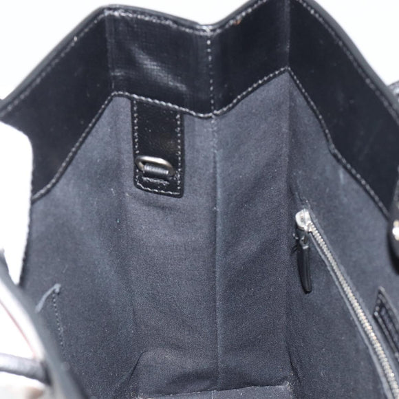 BALENCIAGA Hand Bag Leather 2way Black Silver 597860 Auth 186114A