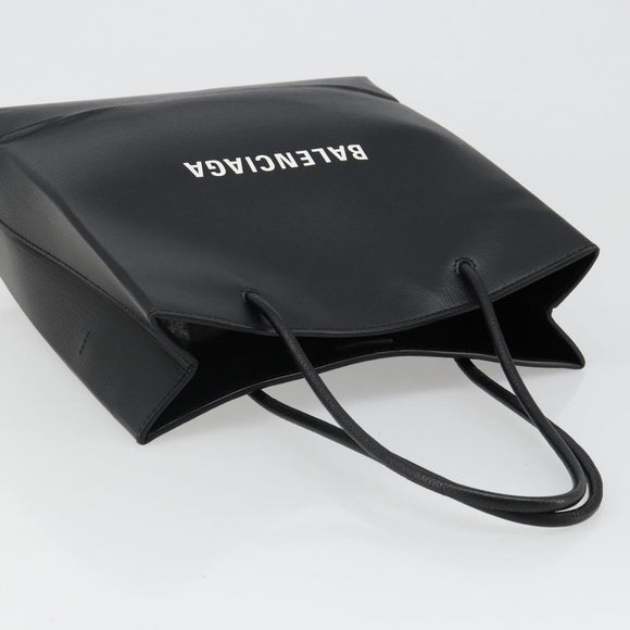 BALENCIAGA Hand Bag Leather 2way Black Silver 597860 Auth 186114A