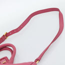 PRADA Hand Bag Vittero Dino Leather 2way Pink Gold Auth 186115A-15