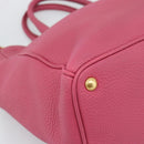 PRADA Hand Bag Vittero Dino Leather 2way Pink Gold Auth 186115A-16
