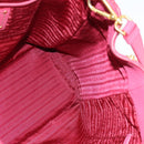 PRADA Hand Bag Vittero Dino Leather 2way Pink Gold Auth 186115A-20