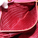 PRADA Hand Bag Vittero Dino Leather 2way Pink Gold Auth 186115A-23
