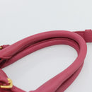 PRADA Hand Bag Vittero Dino Leather 2way Pink Gold Auth 186115A-14