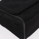 CHANEL Matelasse Shoulder Bag Cotton Black Gold CC Auth 186116V-14