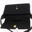CHANEL Matelasse Shoulder Bag Cotton Black Gold CC Auth 186116V-19