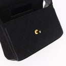 CHANEL Matelasse Shoulder Bag Cotton Black Gold CC Auth 186116V-21
