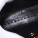 CHANEL Matelasse Shoulder Bag Cotton Black Gold CC Auth 186116V-11