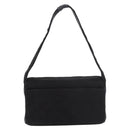 CHANEL Matelasse Shoulder Bag Cotton Black Gold CC Auth 186116V-2