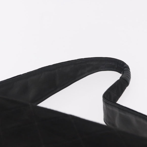 CHANEL Matelasse Shoulder Bag Cotton Black Gold CC Auth 186116V