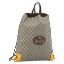 GUCCI GG Supreme Backpack PVC 2way Beige 473872 Auth 186117M-1