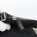 PRADA Shoulder Bag Nylon Black Silver Auth 186118-17